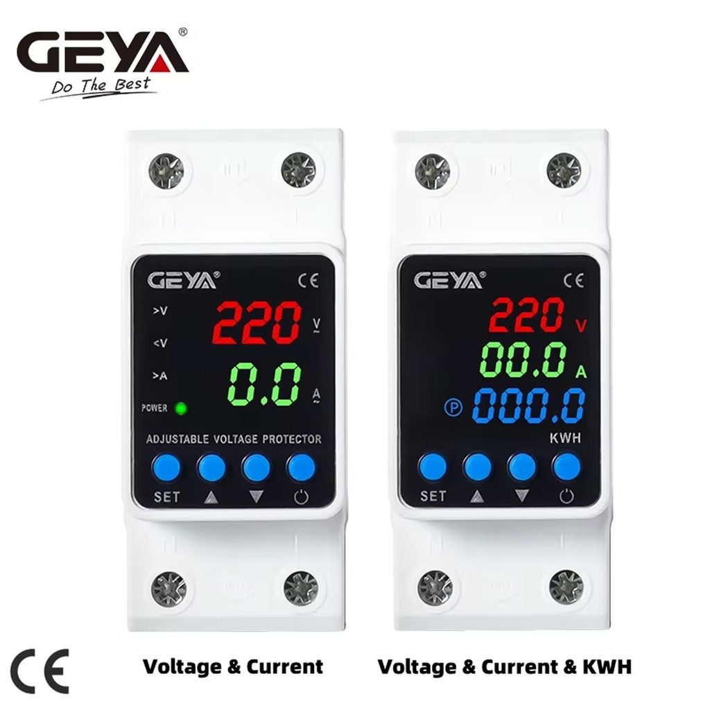 GEYA GPS6 จอแสดงผลดิจิตอล Over & Underแรงดันไฟฟ้าปัจจุบัน KWH Protector ป้องกันการวัด 2P 40/63/80A
