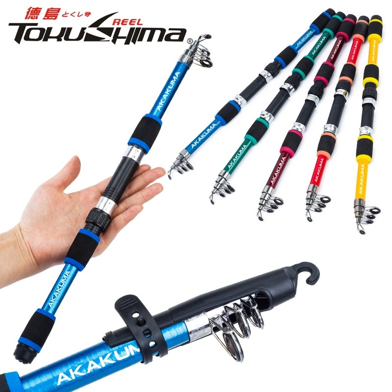 JA3 AKAKUMA 1.8M 5 ส่วน Fishing Rod มือจับ EVA และเส้นใยแก้ว ใช้งานได้ทั้งน้ำจืดและน้ำเค็ม
