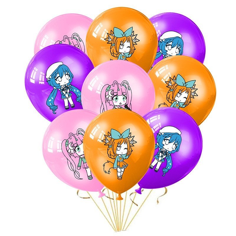 12 ชิ้นการ์ตูนเกม Gacha Life วันเกิดบอลลูนชุด 12 นิ้ว latex บอลลูนตกแต่งปาร์ตี้