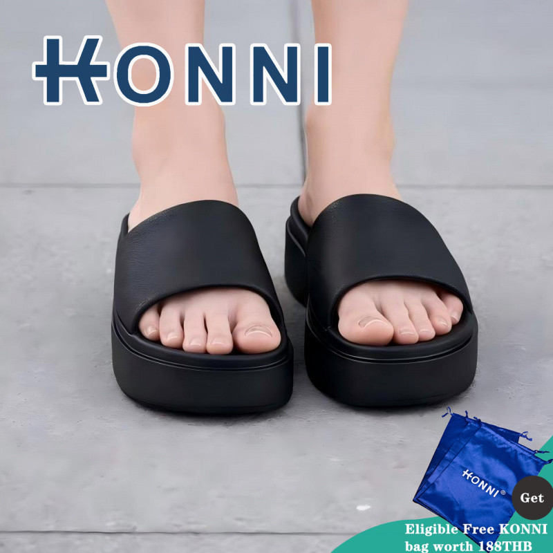 KONNI แบบสวม น้ำหนักเบา  รองเท้าแตะพื้นหนาอีวา นุ่มสบาย สไตล์แฟชั่น สำหรับฤดูร้อน EVA   ผู้หญิงพื้นหนาแบบใหม่รองเท้าแตะ