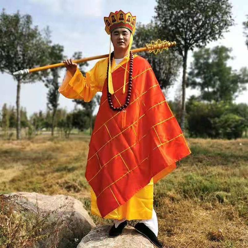 Journey to the West Tang Monk Cassock ชุดเครื่องแต่งกายสไตล์ใหม่ Tang Sanzang Stage Performance เสื้