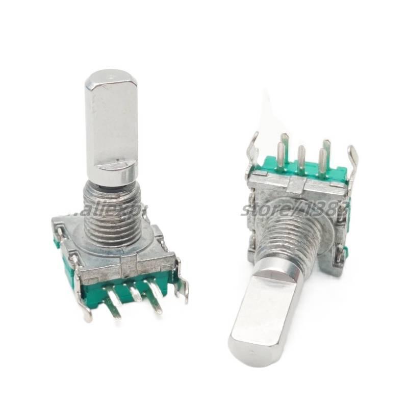 1 ชิ้น EC11B15242AE แนวตั้ง Encoder 30 ตําแหน่ง 15 Pulses ความยาวเพลา 20 มม.พร้อมสวิตช์กด
