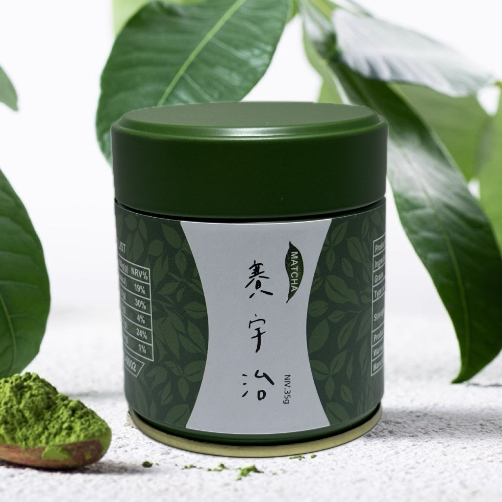 🔥👍ผงชาเขียวมัทฉะ Qingxi Ruozhu Matcha Qinglan  โทนถั่ว 35 g. กระปุก [72]