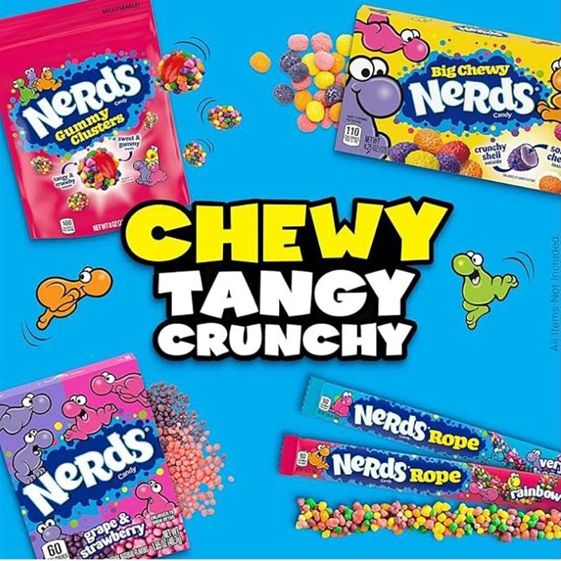 นําเข้า Wonka Wonka Neds Rainbow Granules Candy เชือกที่มีสีสัน Candy เชือกขนม LS70126 @