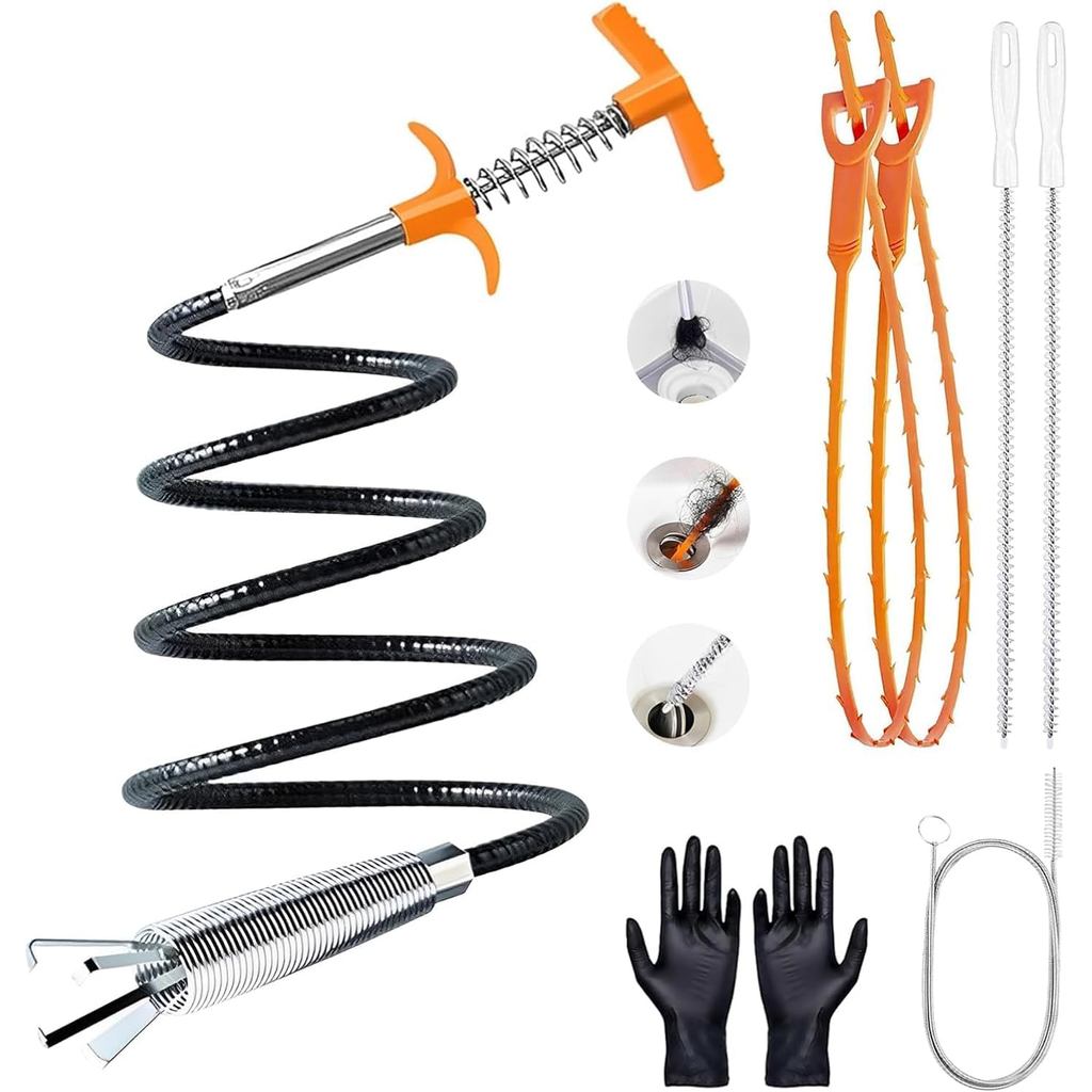 63 In Drain Snake Hair Drain Clog Remover Tool, Sink Drain Cleaner สําหรับท่อระบายน้ําห้องครัวห้องน้