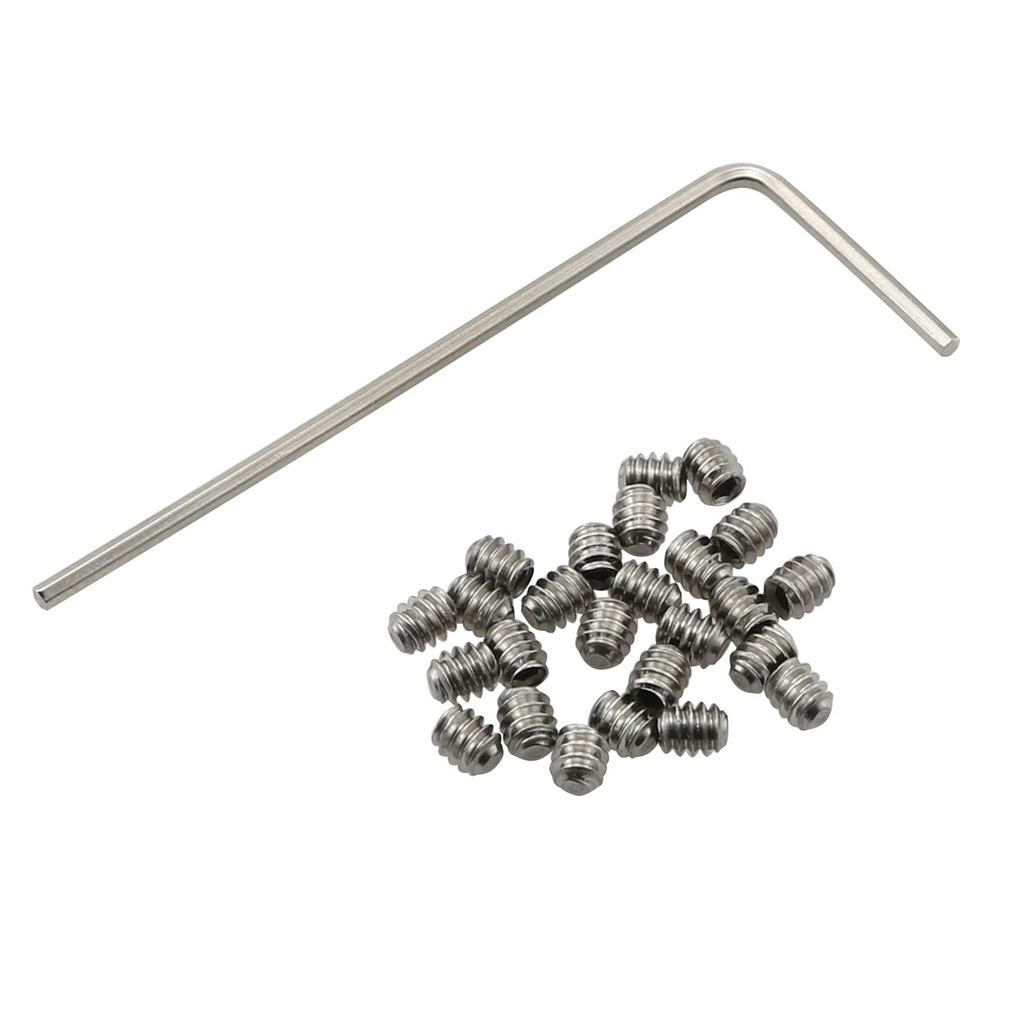 25 ชิ้น 4-40 x 1/8" สแตนเลสสตีล Allen หัว Hex ซ็อกเก็ตหกเหลี่ยมชุดสกรูถ้วย Point พร้อม Hex Key ประแจ