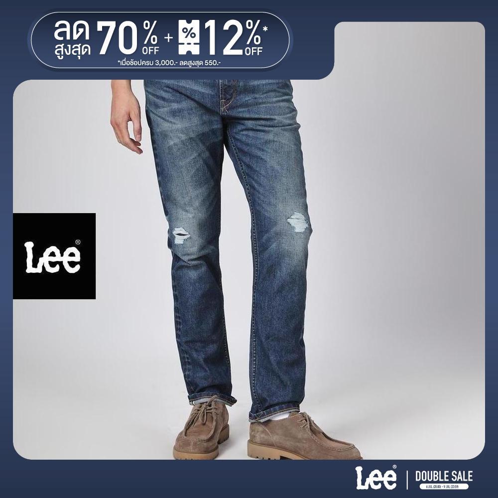 LEE กางเกงยีนส์ผู้ชาย คอลเลคชั่น 101 เอวกลาง ทรงตรง ทรง Dean รุ่น LE F425MDEAN25 สียีนส์อ่อน