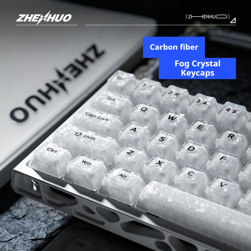 Zhenhuo Esports [Mist Crystal] ปุ่มกดแบบกําหนดเองลายคาร์บอนไฟเบอร์คริสตัล