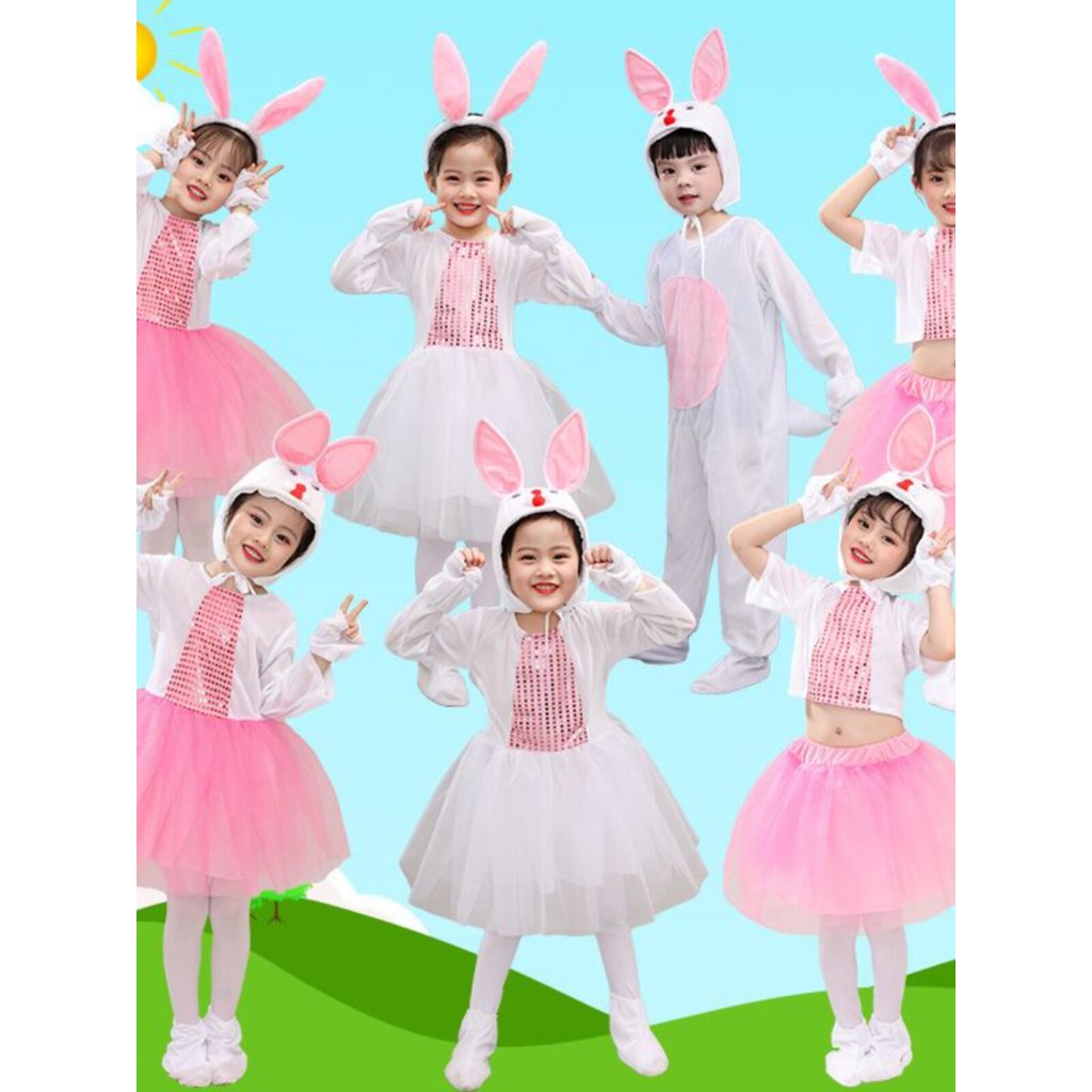 六一儿童小兔子演出服幼儿园童纱裙服小白兔表演服动物演出服装Children's bunny costume kindergarten children's yarn20260704