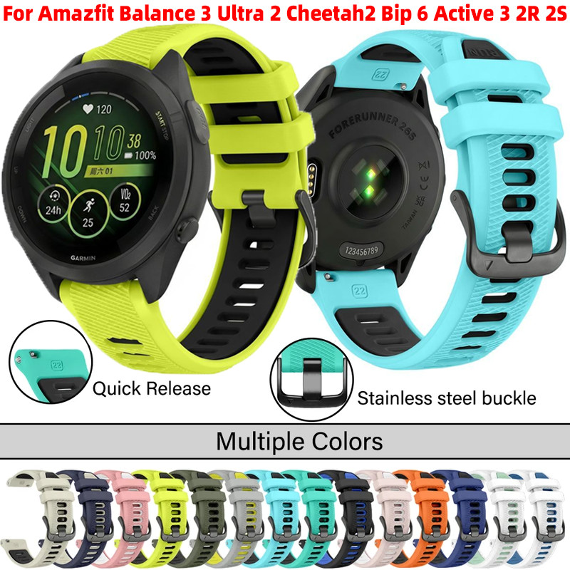 22 มม.20 มม.สายคล้องคอซิลิโคนสําหรับ Amazfit Balance Ultra 3 2 Cheetah2 Pro GTS 4 mini Huami นาฬิกา 