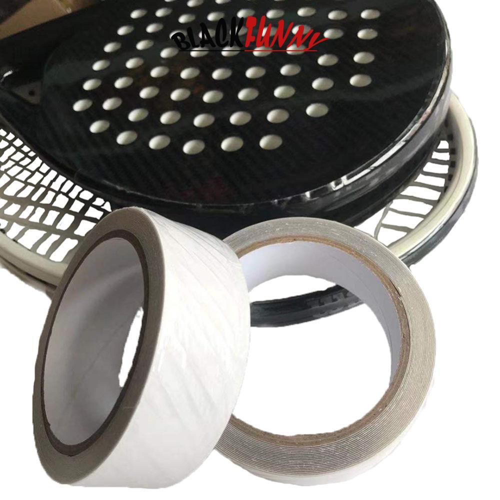 BLACKFUNNY 1 ม้วน 5 M * 3.5 ซม.TPU โปร่งใสไม้เทนนิสหัวสติกเกอร์ Anti-Scratch Anti-Friction Shock Red