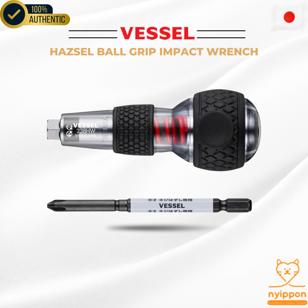 VESSEL Hazzell Ball Grip Impact Driver (with Hazzell Bit +2×100 included) 238HW-2