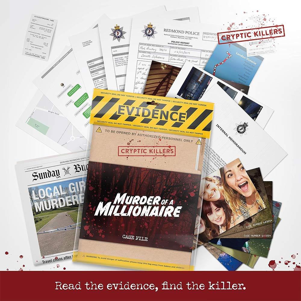 Murder Mystery Game Murder of a Millionaire Cryptic Killers Crime Investigation Case File Multiplaye