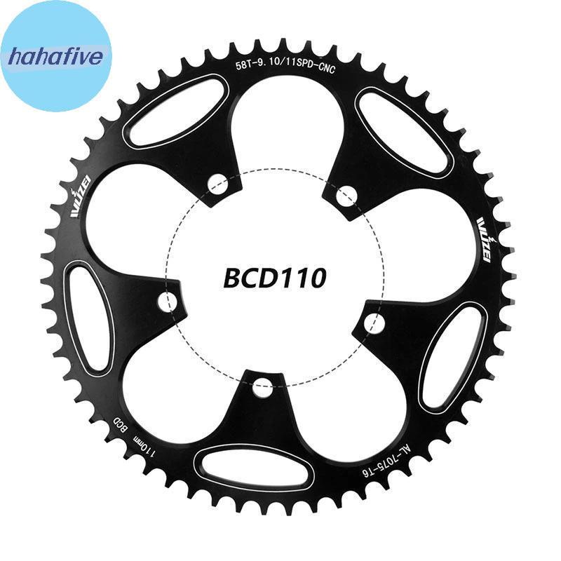 HAHA 110 BCD จักรยานกว้าง N Chainring 36T-56T ล้อโซ่อลูมิเนียมทนต่อการกัดกร่อนสําหรับส่วนประกอบขี่จั