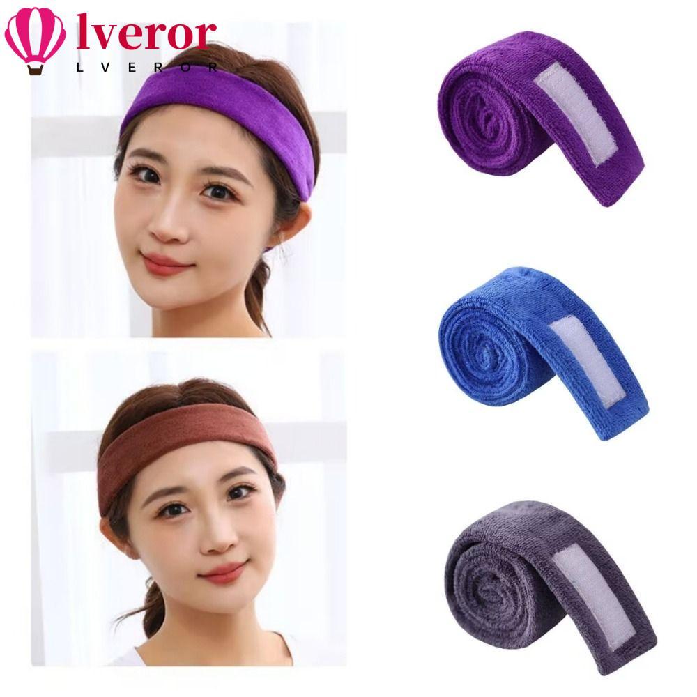 LVEROR ที่คาดผมหน้า, ดูดซับน้ําวงดนตรีล้างหน้า Make Up Wrap Head Towel, อุปกรณ์จัดแต่งทรงผมแบบปรับได้ Beauty Head Wrap Skincare