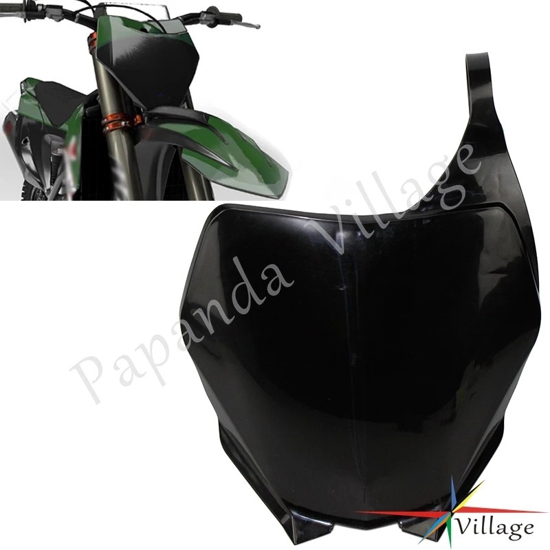 PABlack Motorcycle Motocross Supermoto Enduro Plastic Front Number Plate Fairing Mask For YAMAHA YZ1