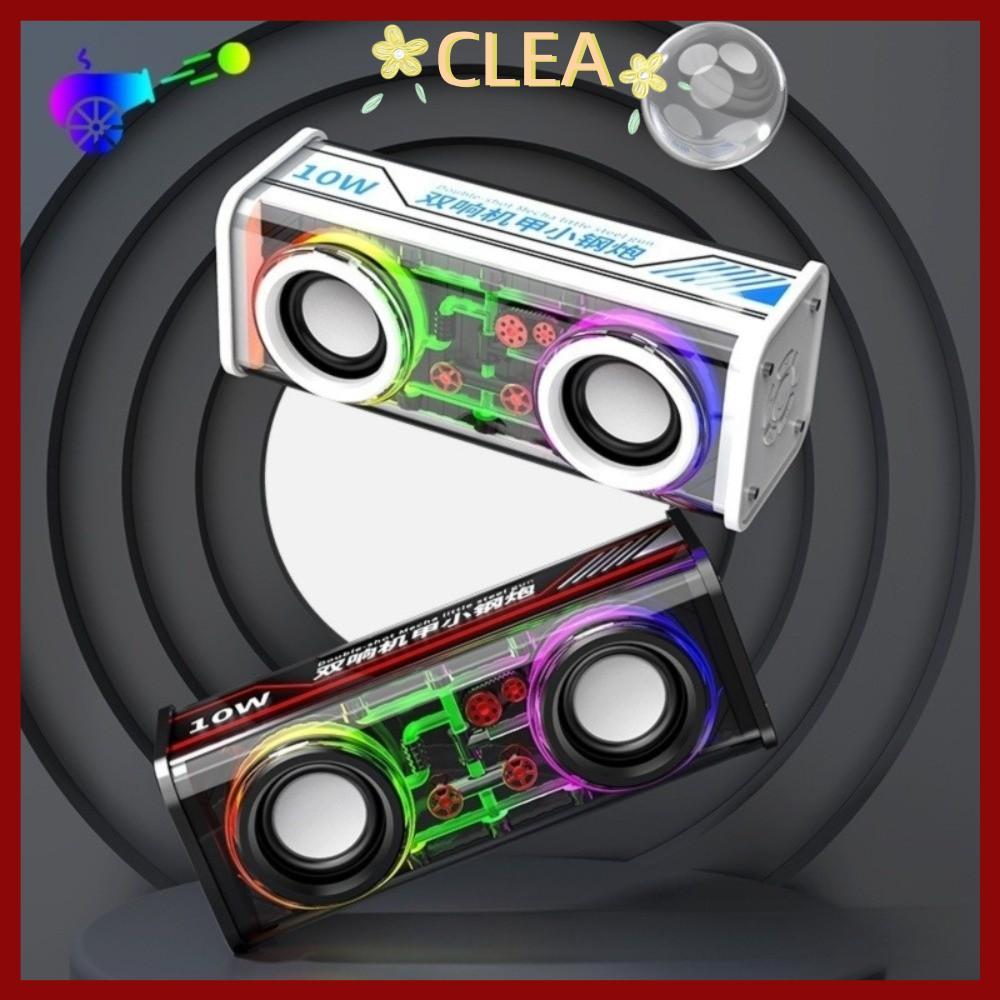 CODCELA Mecha Speakers, Mini Size Transparent Bluetooth 5.0 Speakers, Double Bass Light Speakers Lig