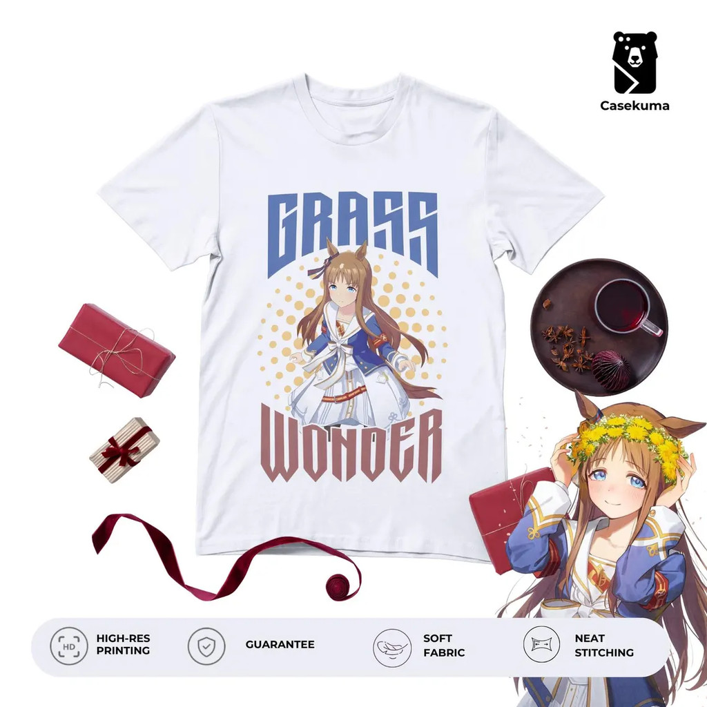 Grass Wonder T-Shirt Casekuma | Uma Musume Yamato Nadeshiko Merch | Pretty Derby Tee Otaku Apparel