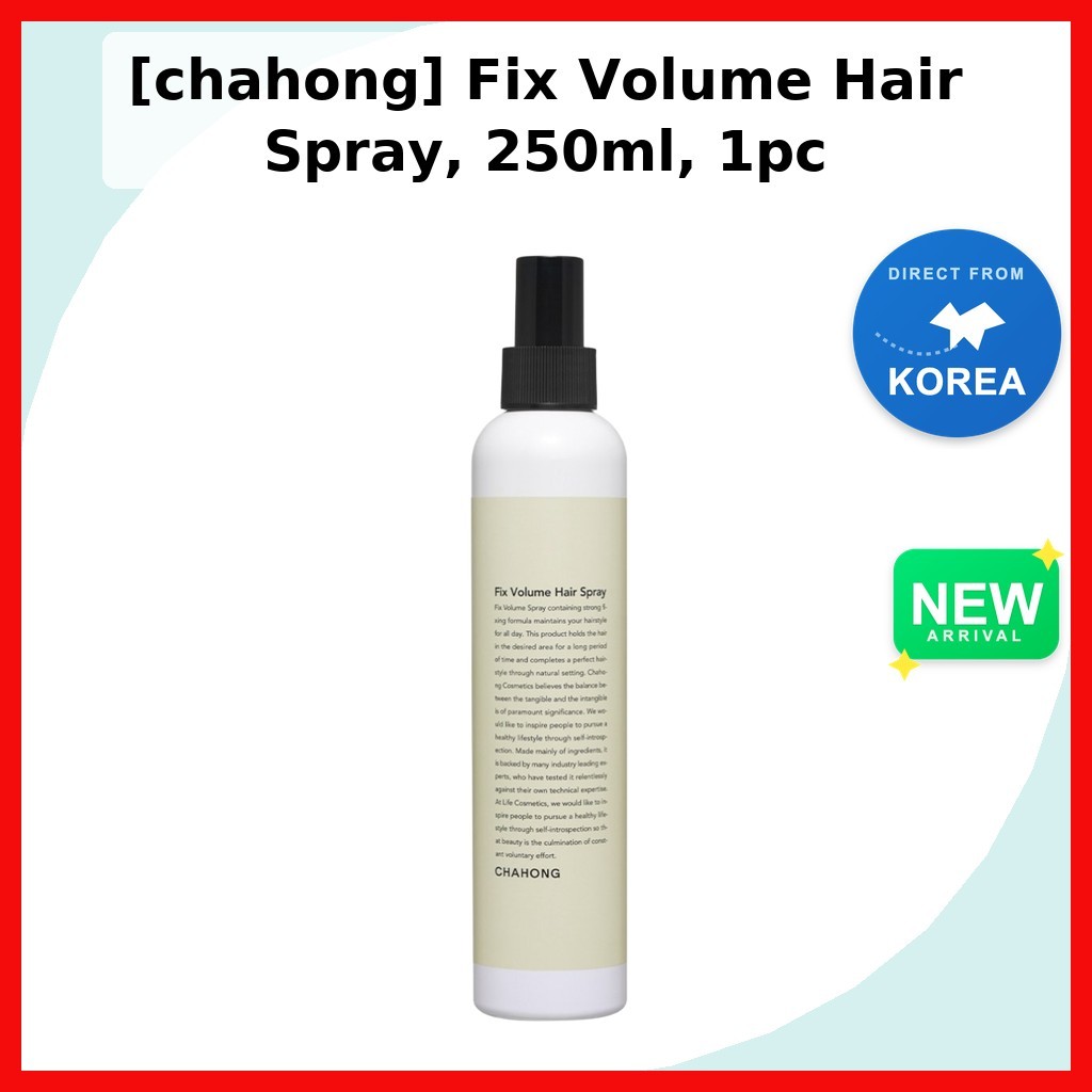 [chahong] Fix Volume Hair Spray, 250ml, 1pc / Korean Hair Spray / Long-lasting Volume / ของแท้ 100% 