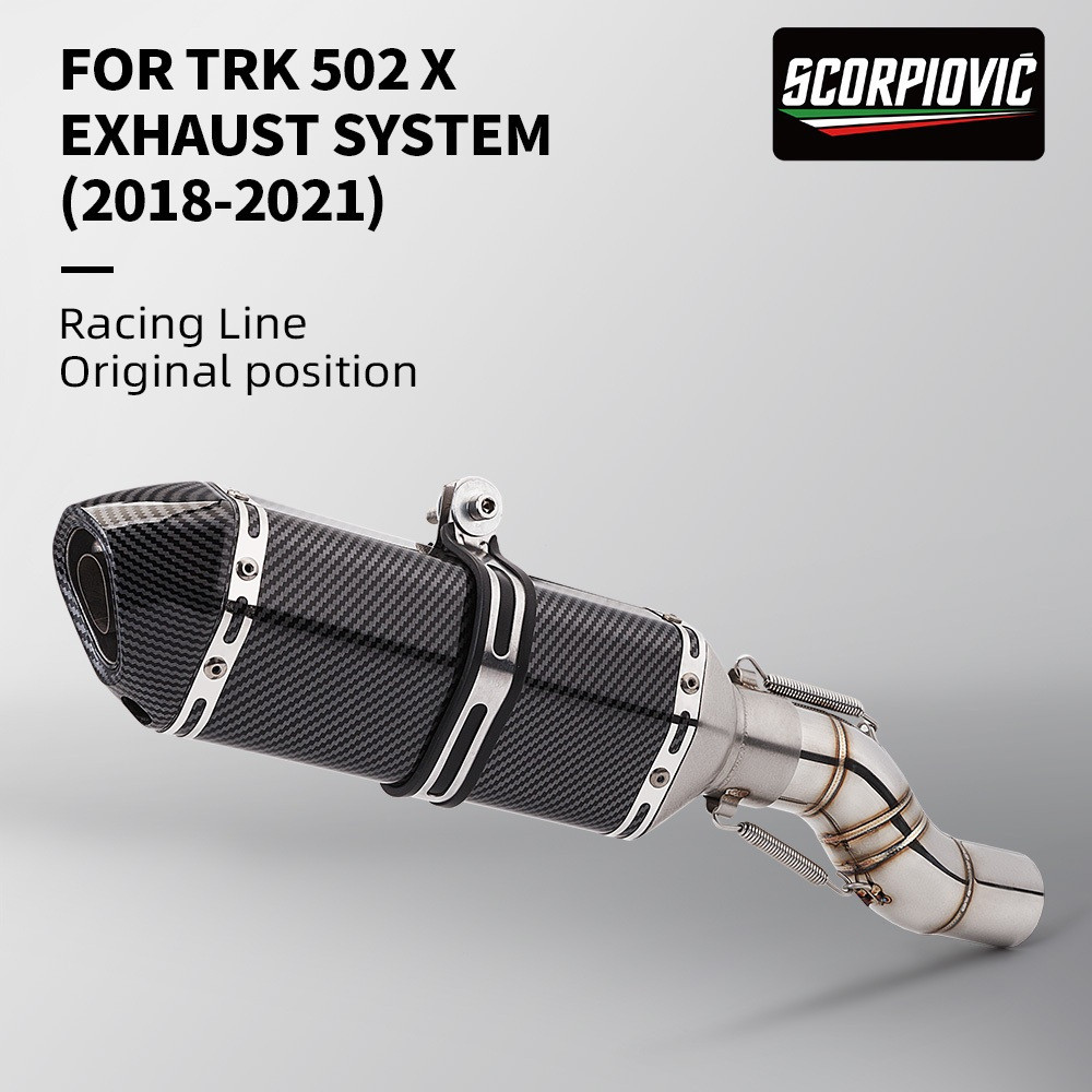 เหมาะสําหรับ Benelli TRK502 X502X TRK 20182020 2021ระบบไอเสียมอเตอร์ไซค์(โมโต)ในท่อต่อ