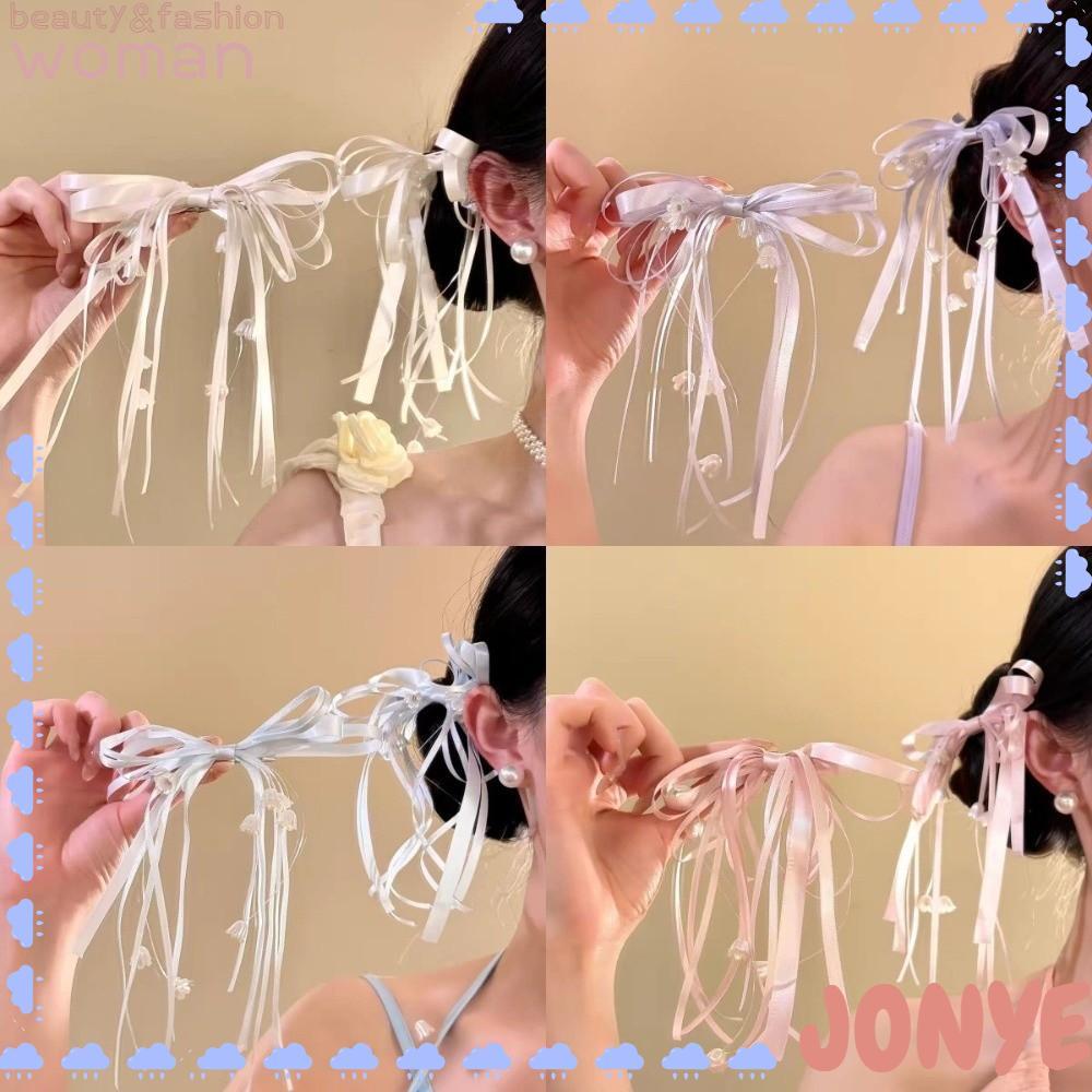 กิ๊บติดผม JONY Lily of The Valley, Sweet Lily of The Valley Ribbon Lily of The Valley กิ๊บติดผมโบว์,