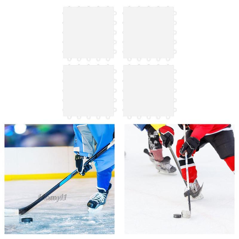 [Homyl1] 4x Hockey Pad Ice Hockey Board 25cmx25cm Smooth Surface ในร่มกลางแจ้ง Home Roller Skating B