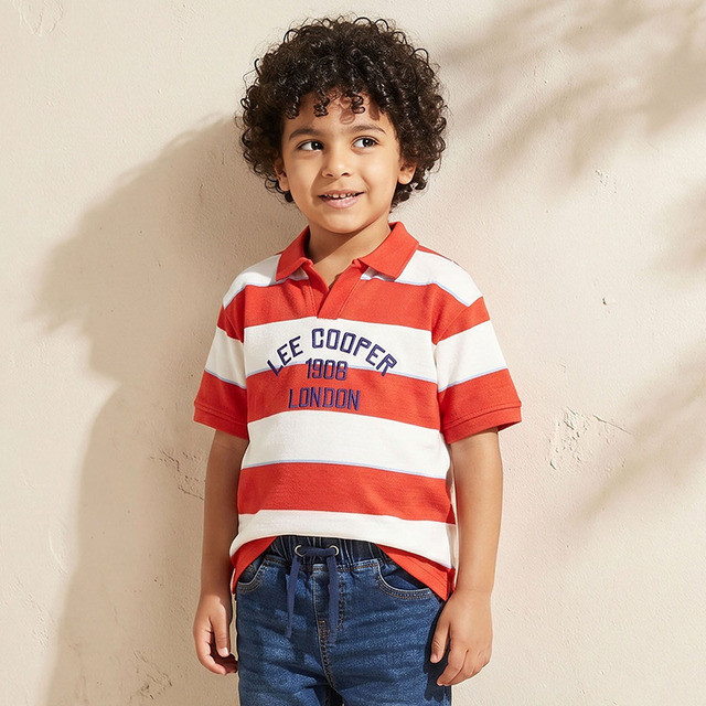 Babyshop Lee Cooper เสื้อยืดแขนสั้นคอปกลายทาง