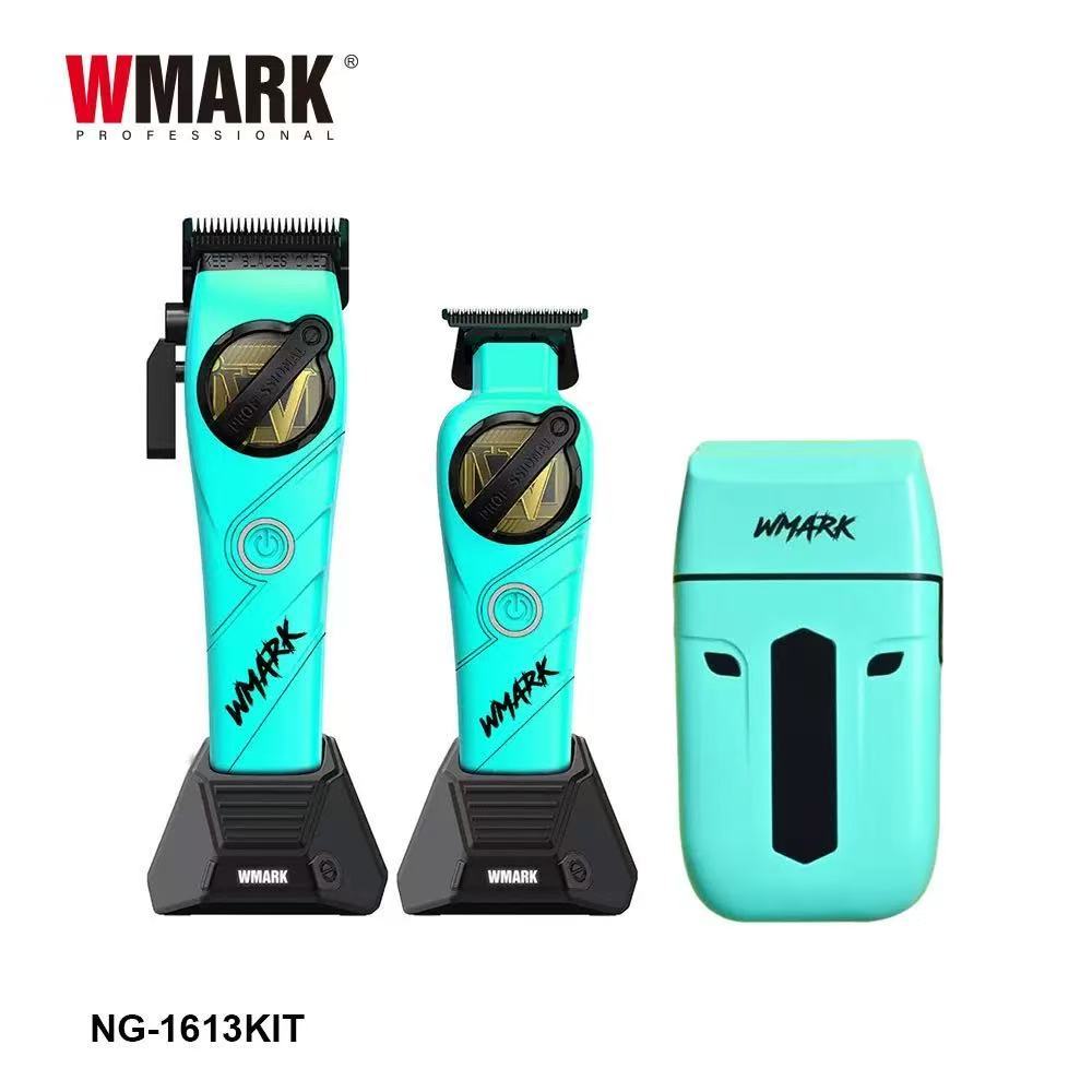 WMARK ปัตตาเลี่ยนตัด 3 ชิ้นพร้อมเครื่องโกนหนวดไฟฟ้า, เครื่องมือตัดผม DLC Blade, ปัตตาเลี่ยนตัดผมแบบช