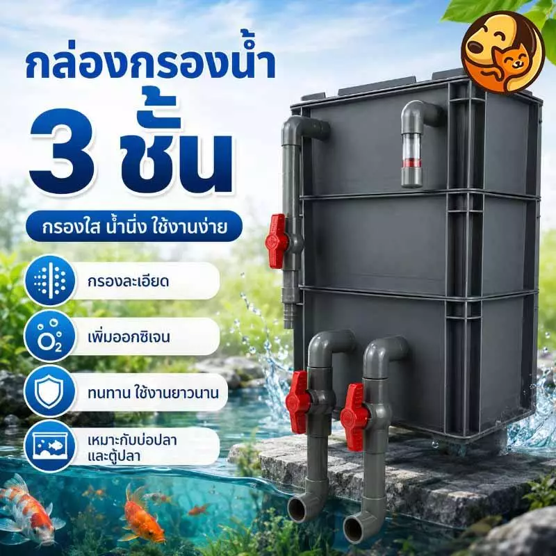 COD กล่องกรองตู้ปลา ออกซิเจนปลา วัสดุ PE กล่องกรองน้ำ กรองคอนโด ทำให้น้ำสะอาด ปกป้องสุขภาพของปลา ตัวกรองตู้ปลา
