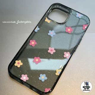 เคส For iPhone 16 เคสไอโฟน11 ใสแวววาวสุดสดใส เคส TPU ดอกไม้หลากสี เข้ากันได้กับ iPhone 12 13 16 15 14 Pro max XR 16Plus