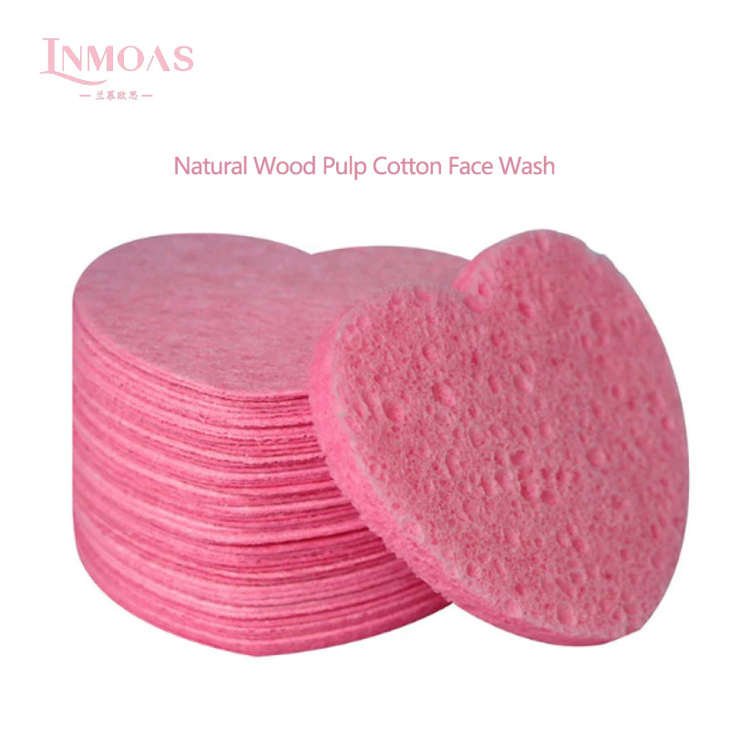 LNMOAS 10 ชิ้นที่บีบอัดทำความสะอาดผิวหน้าอย่างล้ำลึกน้ำยาล้างเครื่องสำอางเส้นใยไม้ธรรมชาติฟองน้ำทำความสะอาดฟองน้ำขัดผิว