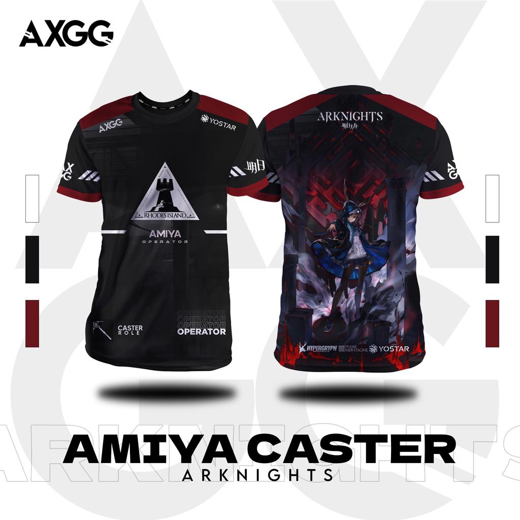 Axgg "Arknights - Caster " เสื้อแข่งเสื้อยืดสําหรับเล่นเกม