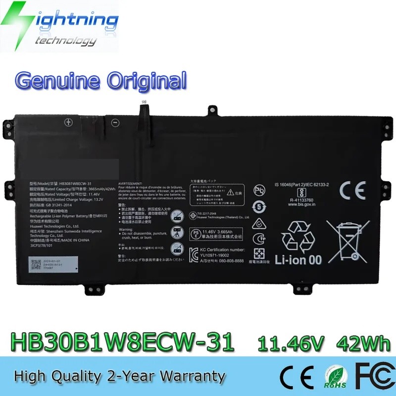 HB30B1W8ECW-31 11.46V 42Wh แบตเตอรี่แล็ปท็อปสําหรับ Huawei MateBook X 2020 i5 i7 10th EUL-W19 EUL-W1