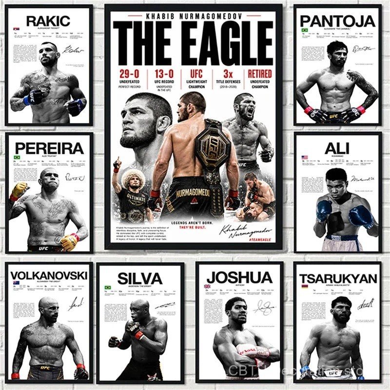ZDYX ศิลปะสมัยใหม่ที่มีชื่อเสียงมวยตํานานโปสเตอร์ต่อสู้, UFC แรงบันดาลใจ Kablb Nurmagomedov ภาพจิตรกรรมฝาผนังผ้าใบ, ยิมและตกแต่งบ้าน