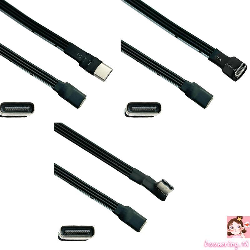 Boom USB C Male to USB C Female Extension Cable 90 องศา Ribbon Flat USB C Cable
