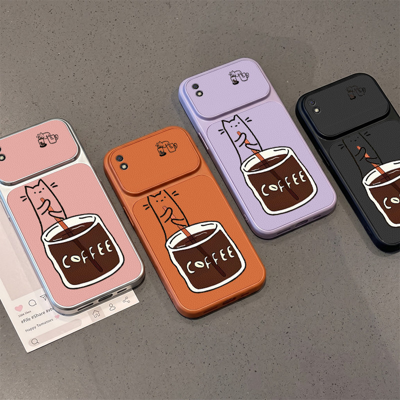 เคสสําหรับredmi 9a Redmi 9 เคสโทรศัพท์Softcaseซิลิโคนกันกระแทกดีไซน์ใหม่ความงามน่ารักกาแฟแมวสําหรับสาวๆ KNKFCM1