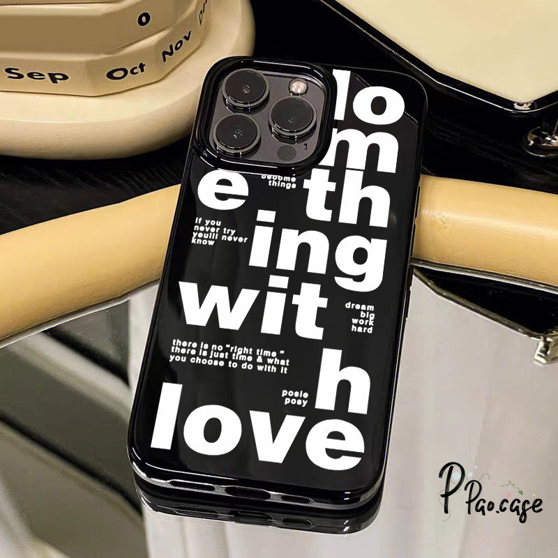 เคสเงา ลายข้อความอังกฤษ สไตล์สตรีทกันกระแทก สำหรับ IPhone 16 17 air 13 11 15 14 12 Pro Max 7 16 15 14 8 Plus XR X SE