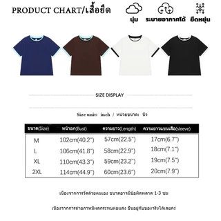 B&R พร้อมส่ง เสื้อยืดแขนสั้นคอกลม เสื้อทรงหลวมตัดสีขอบ เนื้อผ้านุ่มไม่ยับ ผู้หญิงฤดูร้อน สไตล์เกาหลี