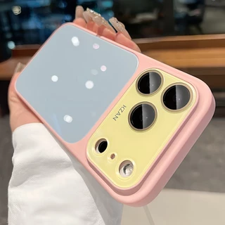 เคสโทรศัพท์หน้าต่างขนาดใหญ่สีตัดกัน Dopamine สไตล์ใหม่สําหรับ iPhone 17 Pro Max 16 15 14 13 Pro Max ครอบคลุมเต็มรูปแบบกันกระแทกฝาหลัง