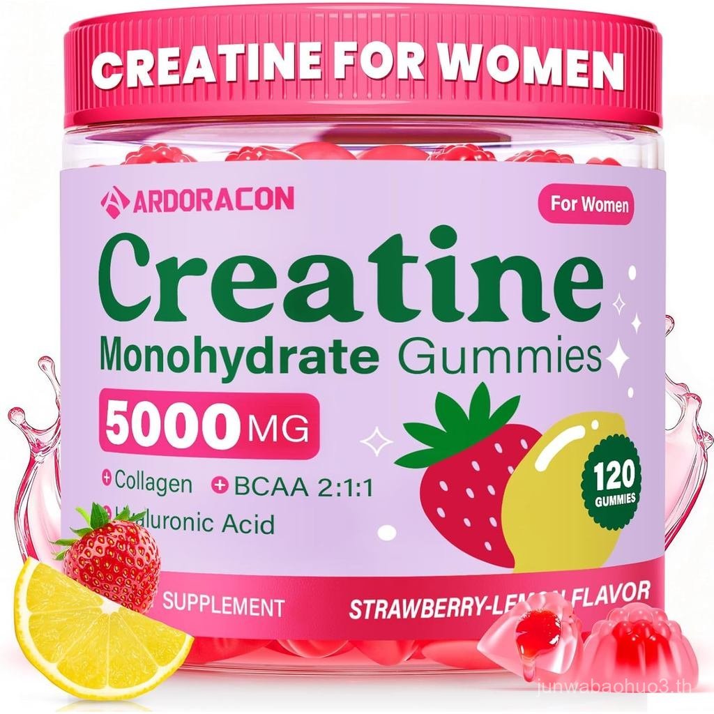 Creatine สําหรับผู้หญิง Creatine Monohydrate พร้อมคอลลาเจน BCAAs & Hyaluronic Acid สําหรับกล้ามเนื้อ