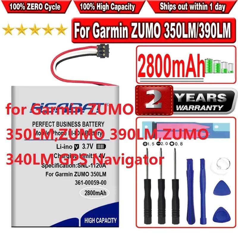 HSABAT 2800mAh 361-00059-00 แบตเตอรี่สําหรับ Garmin ZUMO 350LM,ZUMO 390LM,ZUMO 340LM GPS Navigator