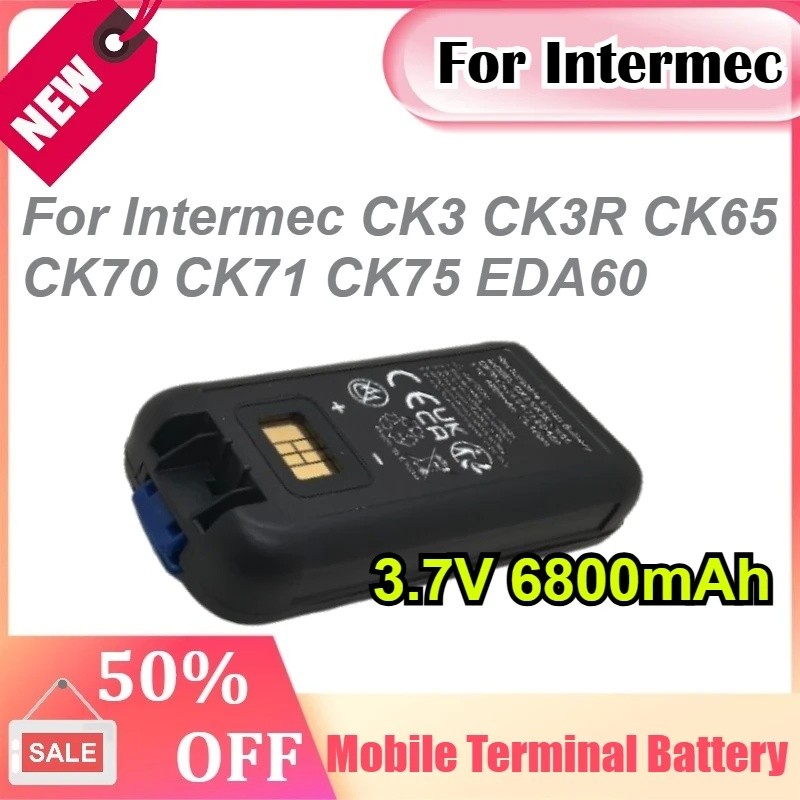 สําหรับ Intermec CK3 CK3R CK65 CK70 CK71 CK75 EDA60 3.7V 6800mAh คอมพิวเตอร์มือถือ Li-ion แบตเตอรี่
