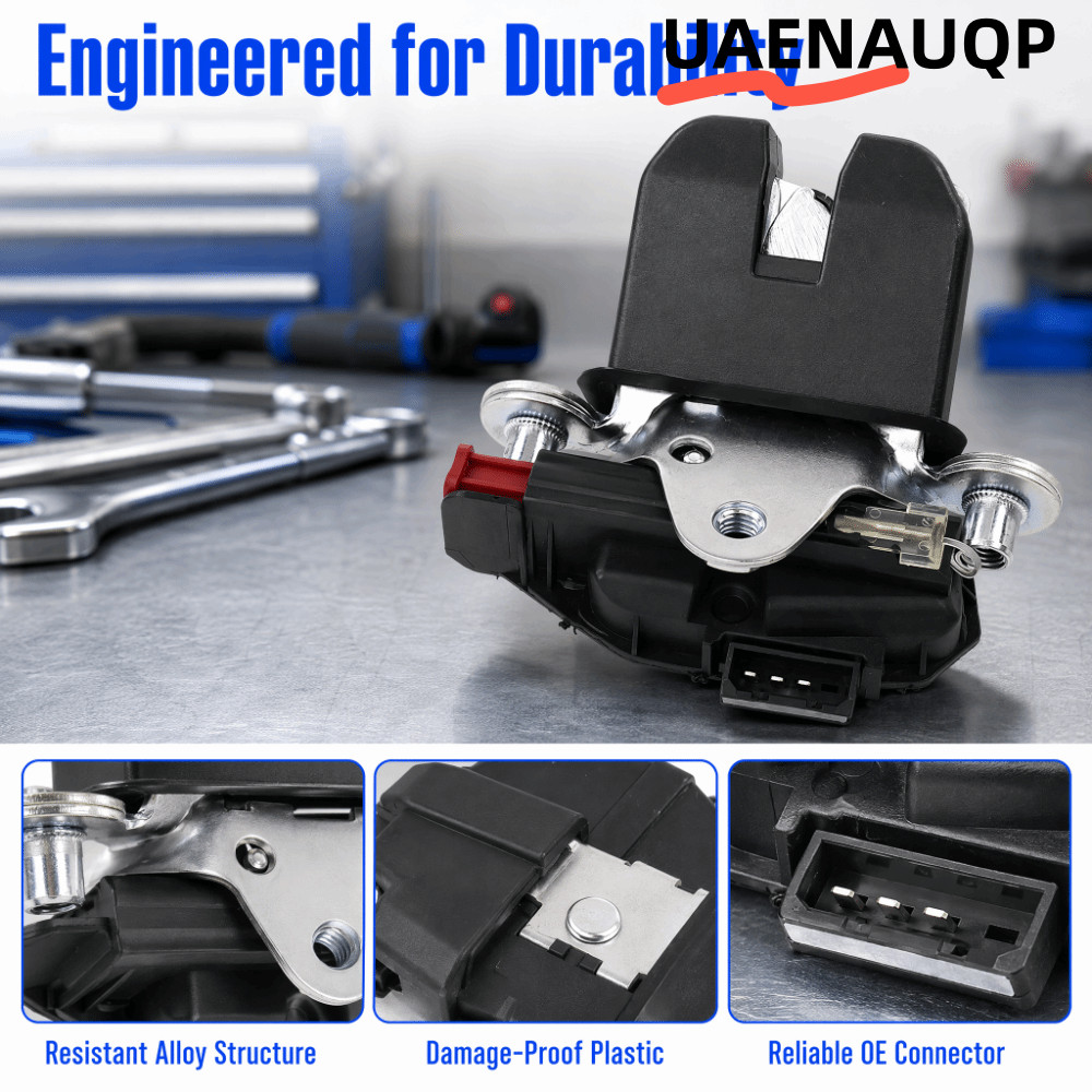 UAENAUQP สลักท้ายรถ โลหะผสม + พลาสติก 6RU827505R, 6RU827505C Tailgate Lock, ชุดล็อคบูตสีดําสําหรับ V