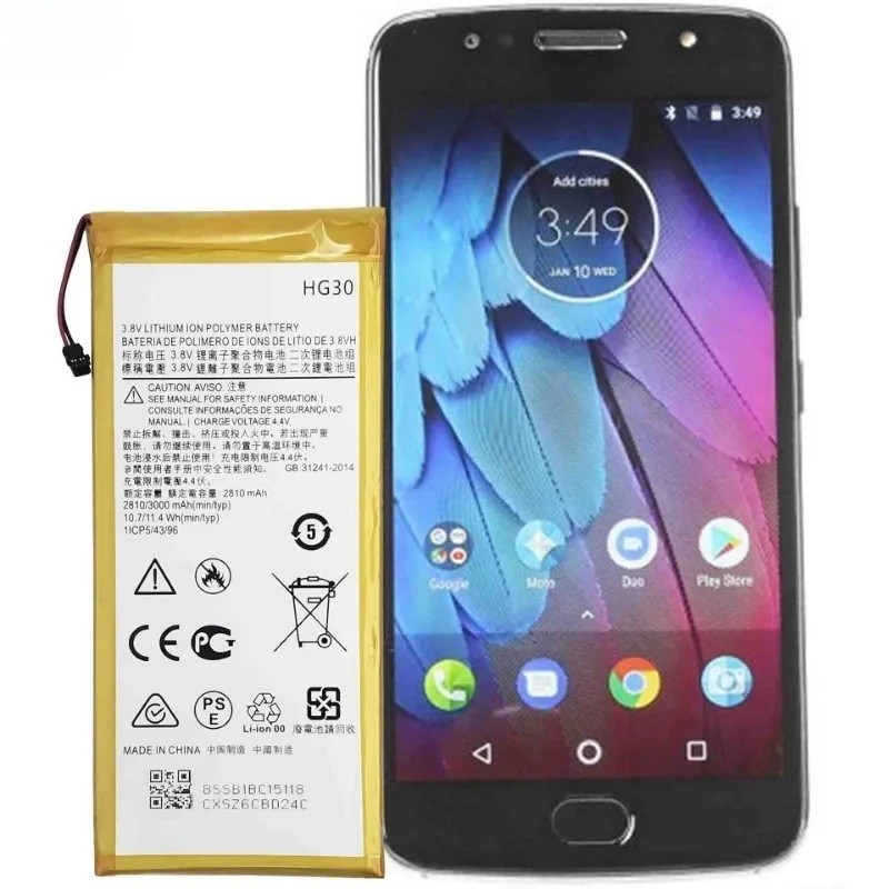 HG30 สําหรับ Motorola G5S/G5S Plus/G6/G6 20Plus แบตเตอรี่คุณภาพสูงความจุสูงเปลี่ยน Bateria เกรด A Ce