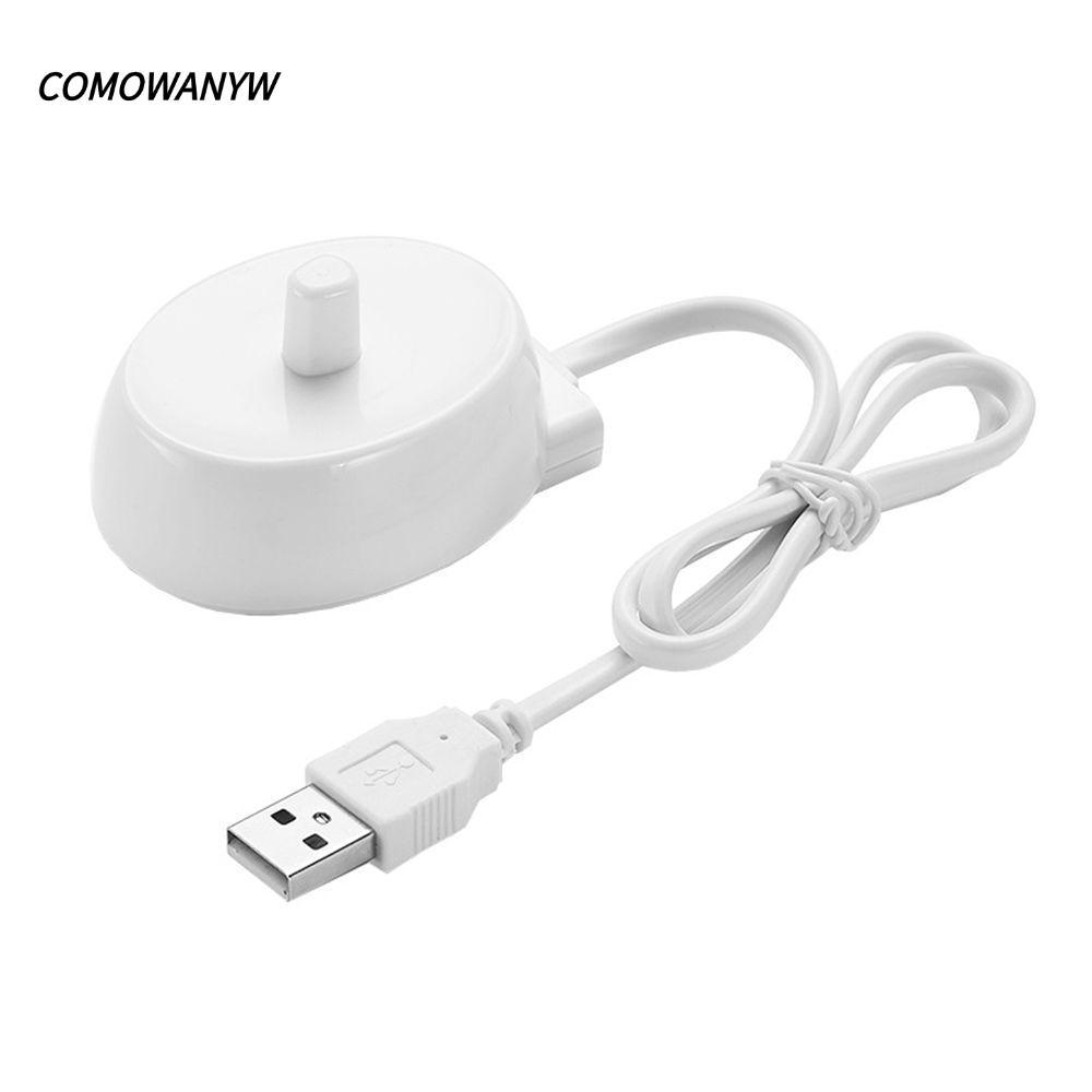 COMWANYW เครื่องชาร์จแปรงสีฟัน แท่นชาร์จเดินทางแบบพกพา USB/EU/US ปลั๊กแปรงสีฟันไฟฟ้า