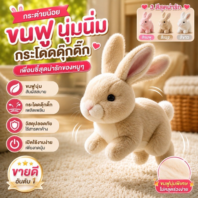 ตุ๊กตากระต่าย เดินได้ มีเสียง หูสั่นได้ ตุ๊กตาไฟฟ้าที่เป็นมิตรต่อผิวหนังจะเป็นของขวัญที่ยอดเยี่ยม