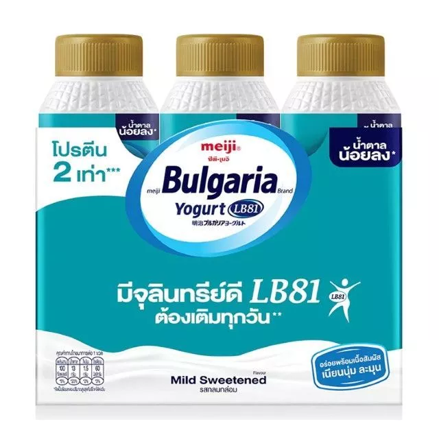 เมจิ บัลแกเรียโยเกิร์ตพร้อมดื่มกลมกล่อม Meiji Bulgaria Drinking Sweetened 150ml. Pack3