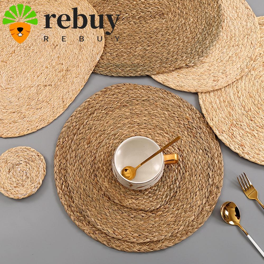 REBUY Placemat Non-slip Handmade Home ฉนวนกันความร้อน N1N จานอาหารค่ํา