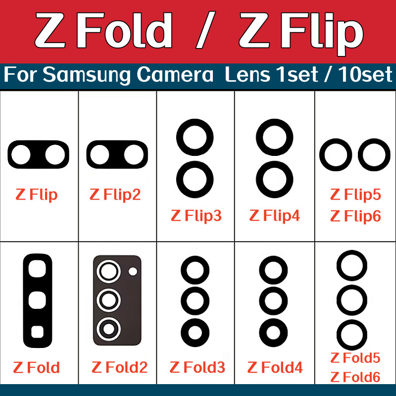 1X เลนส์กล้องสําหรับ Samsung Galaxy Z Flip Z Flip2 3 Flip4 Flip5 6 Z พับ Z Fold2 Fold3 4 Fold5 6 กล้