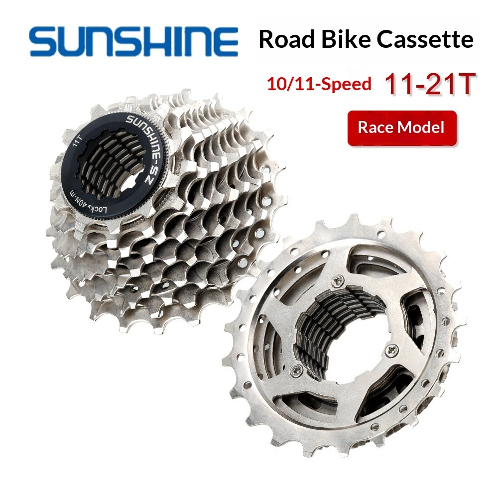 Sunshine Road Bike Cassette 10 Speed 11 Speed 11-21T Racing Cassette อะไหล่ทดแทนจักรยาน